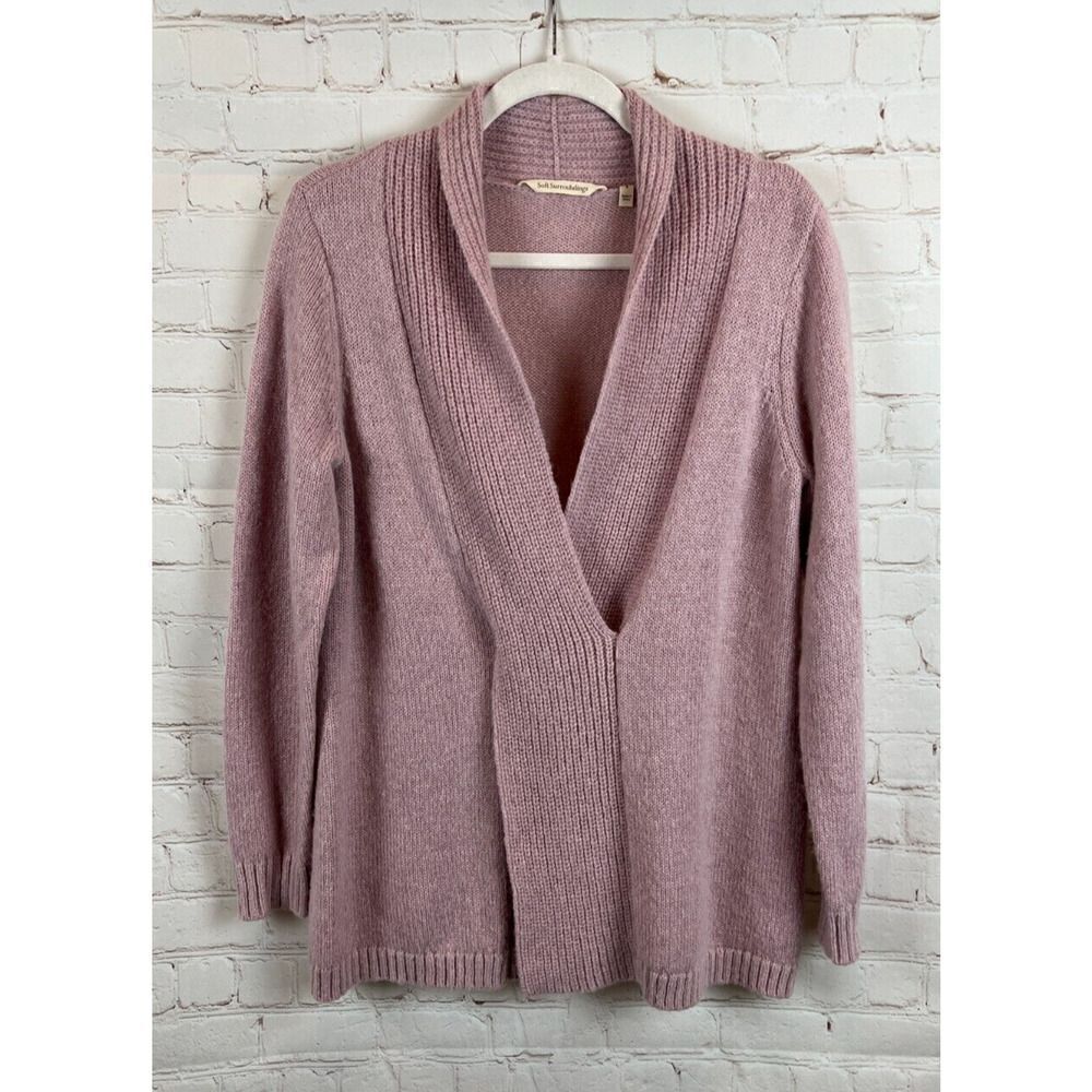 SOFT SURROUNDINGS alpaca wool blend pastel pink knit sweater pullover size S